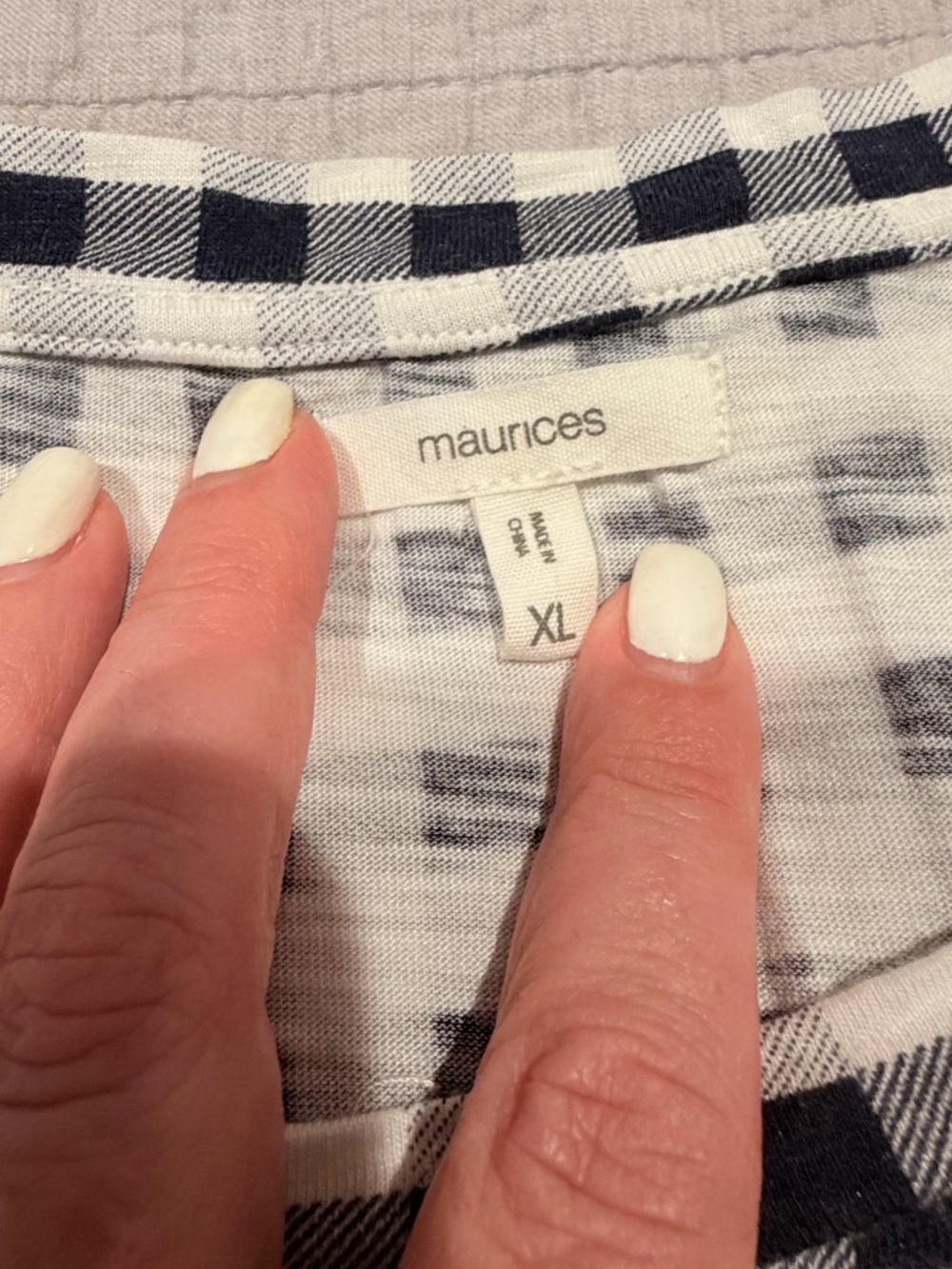 Maurices Gingham Ruffle Sleeve Top XL Black White - Picture 4 of 7